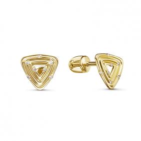 Серьги из лимонного золота КЮЗ Del'ta DБР151029л с бриллиантом DБР151029л фото