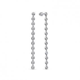 Серьги из белого золота КЮЗ Del'ta DБР152398б с бриллиантом DБР152398б фото