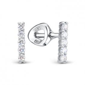 Серьги из белого золота КЮЗ Del'ta DБР152467б с бриллиантом DБР152467б фото