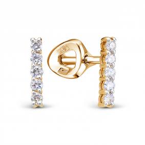 Серьги из лимонного золота КЮЗ Del'ta DБР152467л с бриллиантом DБР152467л фото