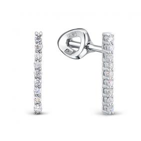 Серьги из белого золота КЮЗ Del'ta DБР152473б с бриллиантом DБР152473б фото