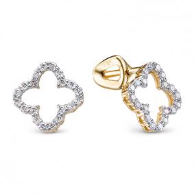 Серьги из лимонного золота КЮЗ Del'ta DБР152474л с бриллиантом DБР152474л фото