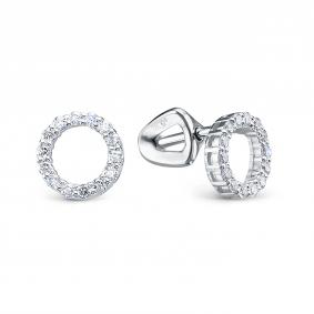 Серьги из белого золота КЮЗ Del'ta DБР152480б с бриллиантом DБР152480б фото