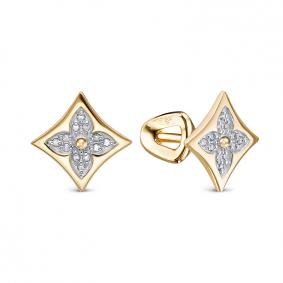 Серьги из лимонного золота КЮЗ Del'ta DБР152489л с бриллиантом DБР152489л фото