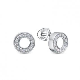 Серьги из белого золота КЮЗ Del'ta DБР152493б с бриллиантом DБР152493б фото