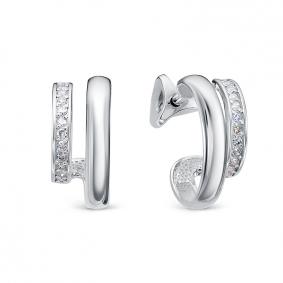 Серьги из белого золота КЮЗ Del'ta DБР152494б с бриллиантом DБР152494б фото