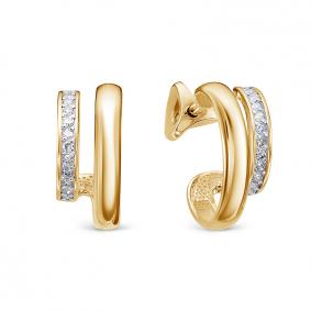 Серьги из лимонного золота КЮЗ Del'ta DБР152494л с бриллиантом DБР152494л фото