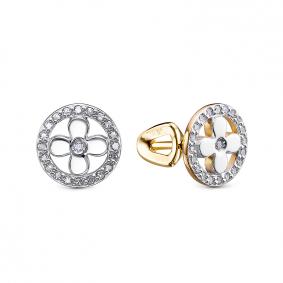 Серьги из лимонного золота КЮЗ Del'ta DБР152497л с бриллиантом DБР152497л фото