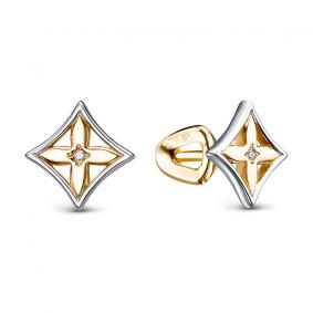 Серьги из лимонного золота КЮЗ Del'ta DБР152499л с бриллиантом DБР152499л фото