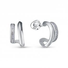 Серьги из белого золота КЮЗ Del'ta DБР152513б с бриллиантом DБР152513б фото