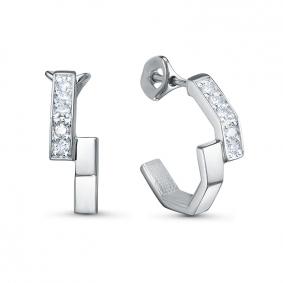 Серьги из белого золота КЮЗ Del'ta DБР152662б с бриллиантом DБР152662б фото