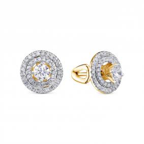 Серьги из лимонного золота КЮЗ Del'ta DБР152673л с бриллиантом DБР152673л фото