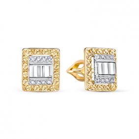 Серьги из лимонного золота КЮЗ Del'ta DБР152736л с бриллиантом DБР152736л фото