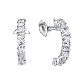 Серьги из белого золота КЮЗ Del'ta DБР152792б с бриллиантом DБР152792б фото