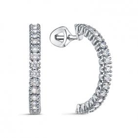 Серьги из белого золота КЮЗ Del'ta DБР152816б с бриллиантом DБР152816б фото