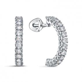 Серьги из белого золота КЮЗ Del'ta DБР152817б с бриллиантом DБР152817б фото