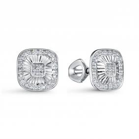 Серьги из белого золота КЮЗ Del'ta DБР152848б с бриллиантом DБР152848б фото