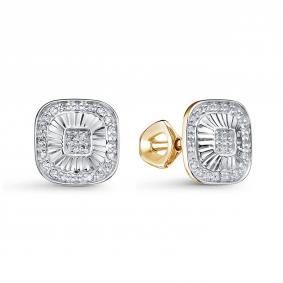 Серьги из лимонного золота КЮЗ Del'ta DБР152848л с бриллиантом DБР152848л фото