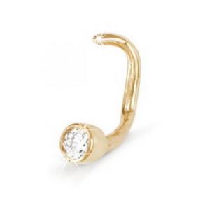 Золотой пирсинг в нос КЮЗ Del'ta с бриллиантом DБР190001 DБР190001 фото