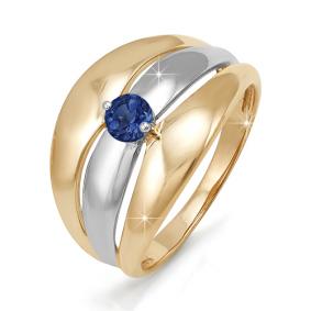 Золотое кольцо КЮЗ Del'ta DБР210398 с сапфиром DБР210398 фото