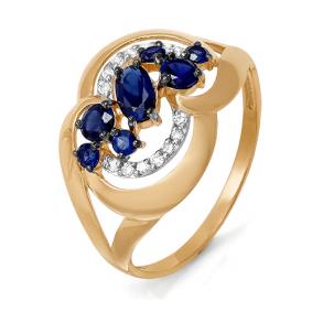 Золотое кольцо КЮЗ Del'ta DБР210513ГТ с бриллиантом и сапфировым корундом DБР210513ГТ фото