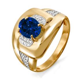 Золотое кольцо КЮЗ Del'ta DБР210524гт с бриллиантом и сапфировым корундом DБР210524гт фото