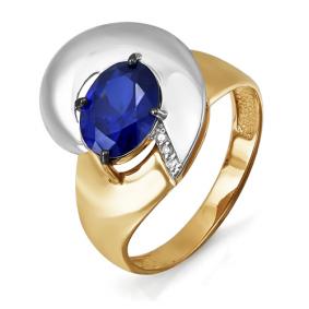 Золотое кольцо КЮЗ Del'ta DБР210566гт с бриллиантом и сапфировым корундом DБР210566гт фото
