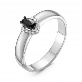 Кольцо из белого золота КЮЗ Del'ta DБР210709б с бриллиантом и сапфиром DБР210709б фото