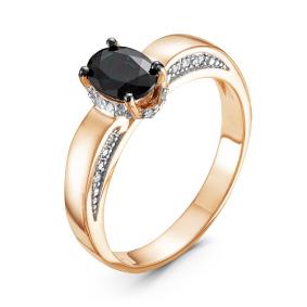 Золотое кольцо КЮЗ Del'ta DБР210733 с бриллиантом и сапфиром DБР210733 фото