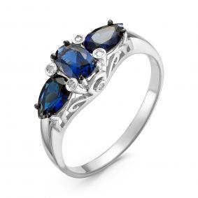 Золотое кольцо КЮЗ Del'ta DБР210759гтб с бриллиантом и сапфировым корундом DБР210759гтб фото