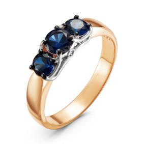 Золотое кольцо КЮЗ Del'ta DБР210764гт с бриллиантом и сапфировым корундом DБР210764гт фото