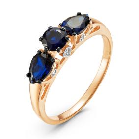 Золотое кольцо КЮЗ Del'ta DБР210769гт с бриллиантом и сапфировым корундом DБР210769гт фото