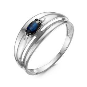 Золотое кольцо КЮЗ Del'ta DБР211037гтб с бриллиантом и сапфировым корундом DБР211037гтб фото