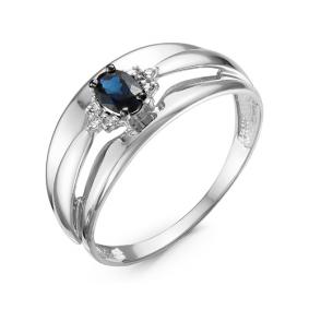 Золотое кольцо КЮЗ Del'ta DБР211038гтб с бриллиантом и сапфировым корундом DБР211038гтб фото