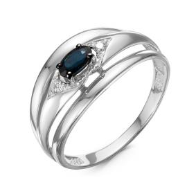 Золотое кольцо КЮЗ Del'ta DБР211052гтб с бриллиантом и сапфировым корундом DБР211052гтб фото