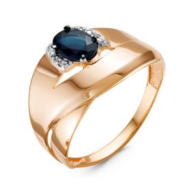 Золотое кольцо КЮЗ Del'ta DБР211084гт с бриллиантом и сапфировым корундом DБР211084гт фото