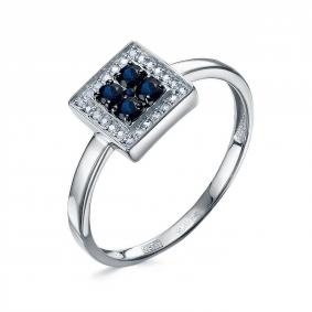 Золотое кольцо КЮЗ Del'ta DБР212880б с бриллиантом и сапфиром DБР212880б фото