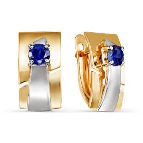 Золотые серьги КЮЗ Del'ta DБР220458гт с сапфиром DБР220458гт фото
