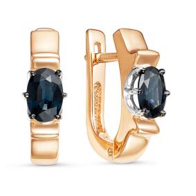 Золотые серьги КЮЗ Del'ta DБР220723 с сапфиром DБР220723 фото