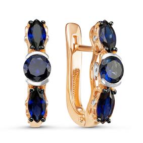 Золотые серьги КЮЗ Del'ta DБР220763гт с сапфиром DБР220763гт фото