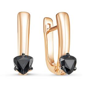 Золотые серьги КЮЗ Del'ta DБР220791гтб с гидротермальным сапфиром DБР220791гтб фото