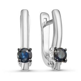 Серьги из белого золота КЮЗ Del'ta DБР220800б с сапфиром DБР220800б фото
