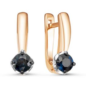 Золотые серьги КЮЗ Del'ta DБР220804 с сапфиром DБР220804 фото