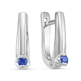 Серьги из белого золота КЮЗ Del'ta DБР220909б с сапфиром DБР220909б фото