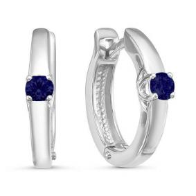 Серьги из белого золота КЮЗ Del'ta DБР220916б с сапфиром DБР220916б фото