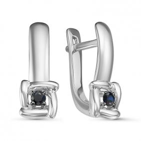 Серьги из белого золота КЮЗ Del'ta DБР221232б с сапфиром DБР221232б фото