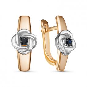 Золотые серьги КЮЗ Del'ta DБР221235 с сапфиром DБР221235 фото