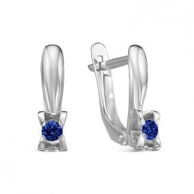 Золотые серьги КЮЗ Del'ta DБР221432рб с сапфиром DБР221432рб фото