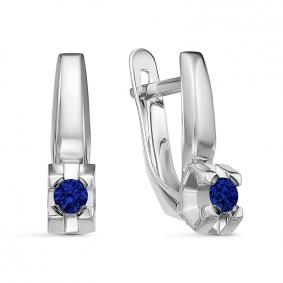 Золотые серьги КЮЗ Del'ta DБР221433рб с сапфиром DБР221433рб фото