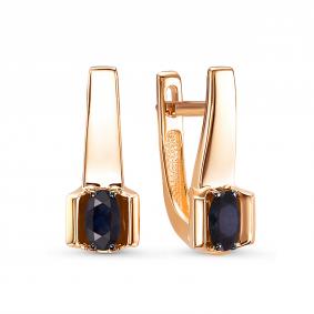 Золотые серьги КЮЗ Del'ta DБР222643 с сапфиром DБР222643 фото